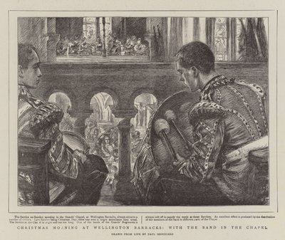 Matin de Noël à Wellington Barracks, avec la fanfare dans la chapelle - Charles Paul Renouard